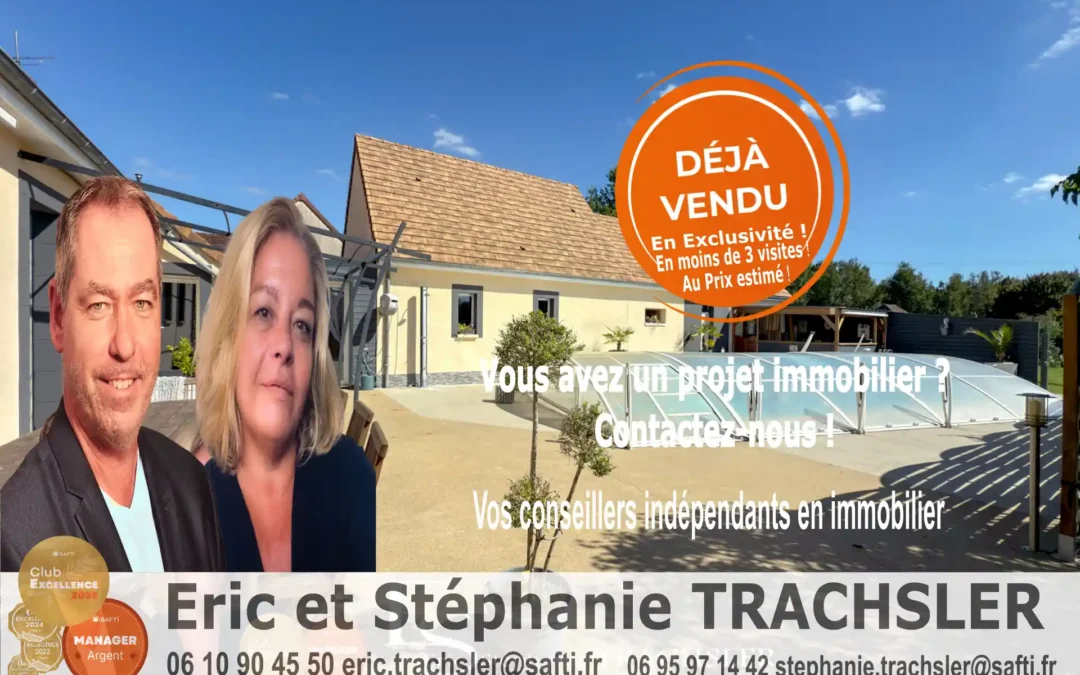 Propriété contemporaine avec piscine, prairie et étang à 20 min du Mans